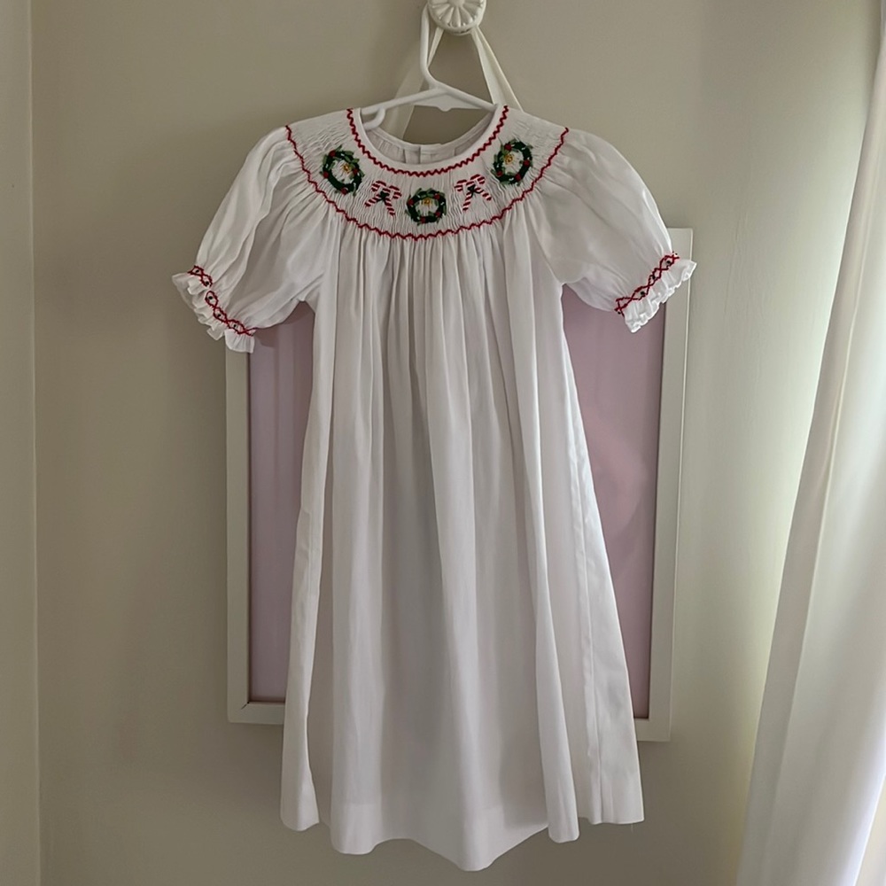 NWT bishop style smocked Christmas dress